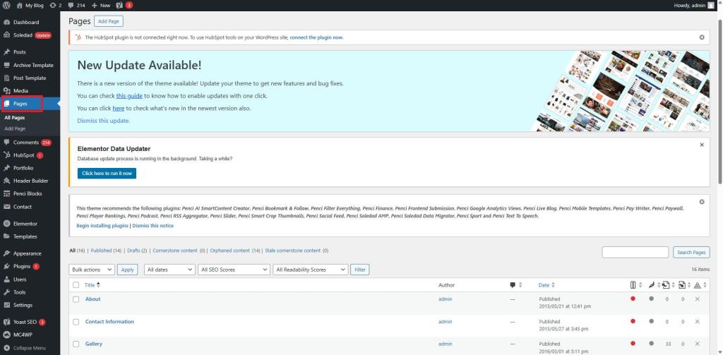 Pages - Quản l&yacute; trang trong WordPress