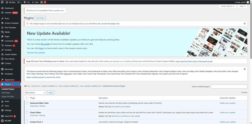 Mục plugins trong Wordpress