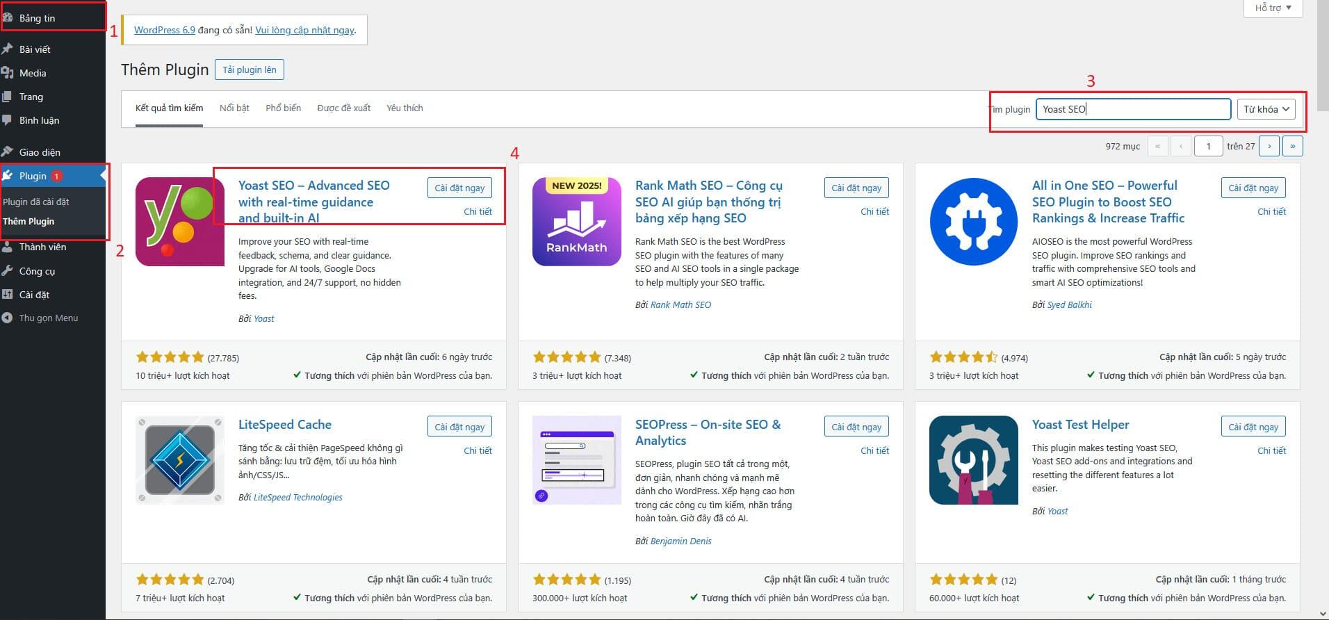 Tạo robots.txt bằng plugin Yoast SEO