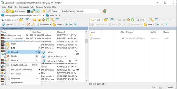 Bước 3: Upload dữ liệu lên hosting Bước 3: Upload dữ liệu lên hosting