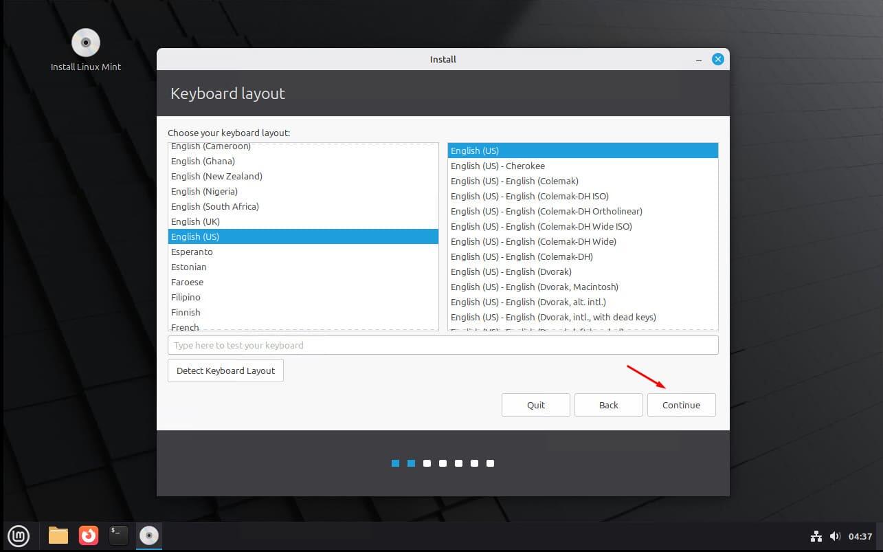 Chọn bố cục bàn phím Chọn bố cục bàn phím