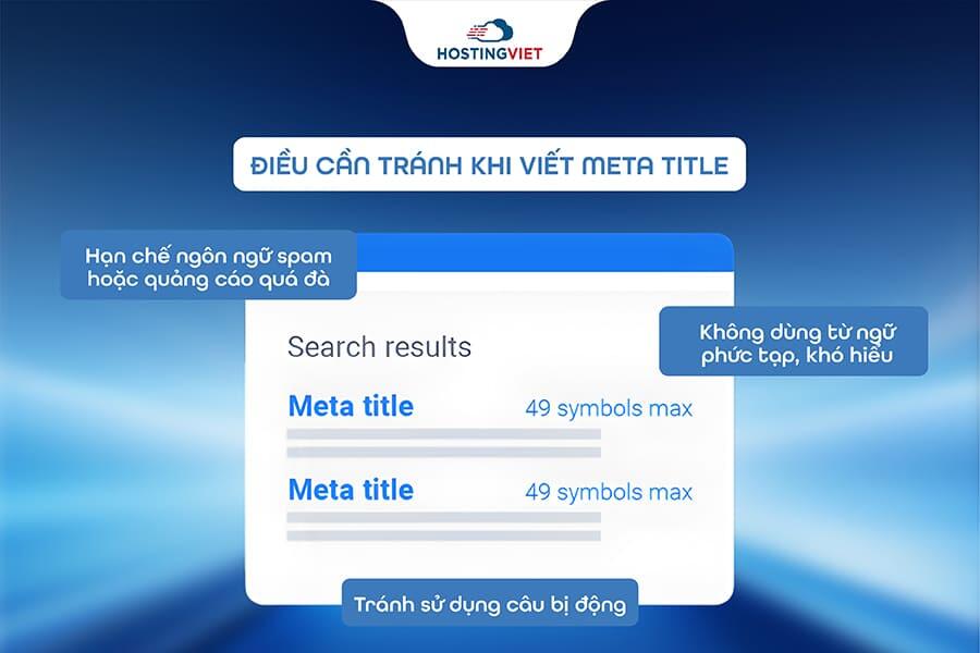 Điều cần tr&aacute;nh khi viết Meta Title