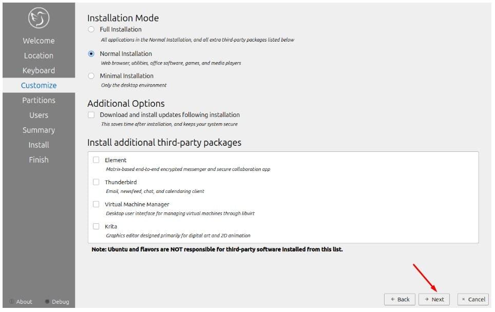 Chọn chế độ c&agrave;i đặt