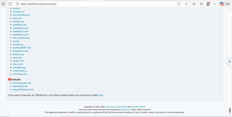 Hướng dẫn tải Arch Linux ISO Hướng dẫn tải Arch Linux ISO