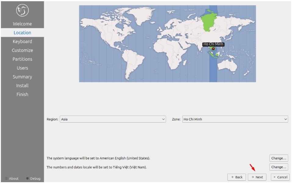Thiết lập vị tr&iacute;