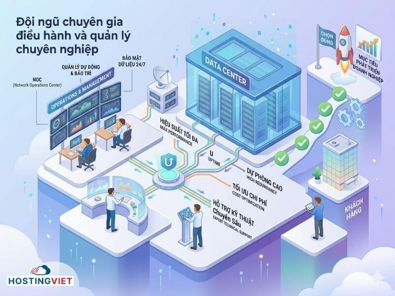 Chọn Data Center c&oacute; đội ngũ chuy&ecirc;n gia quản l&yacute; chuy&ecirc;n nghiệp
